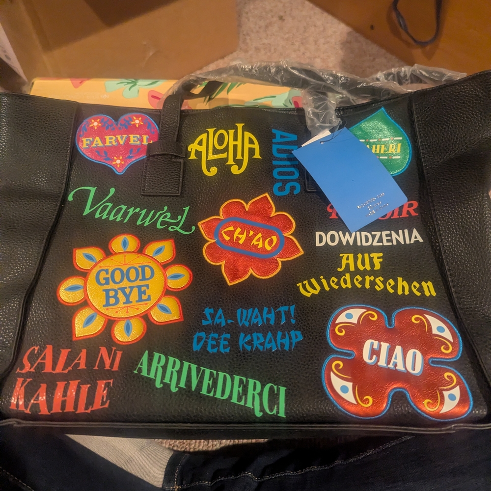 Disney Parks It’s A Small World Goodbyes Faux Leather Tote Bag Danielle Nicole - Picture 6 of 6